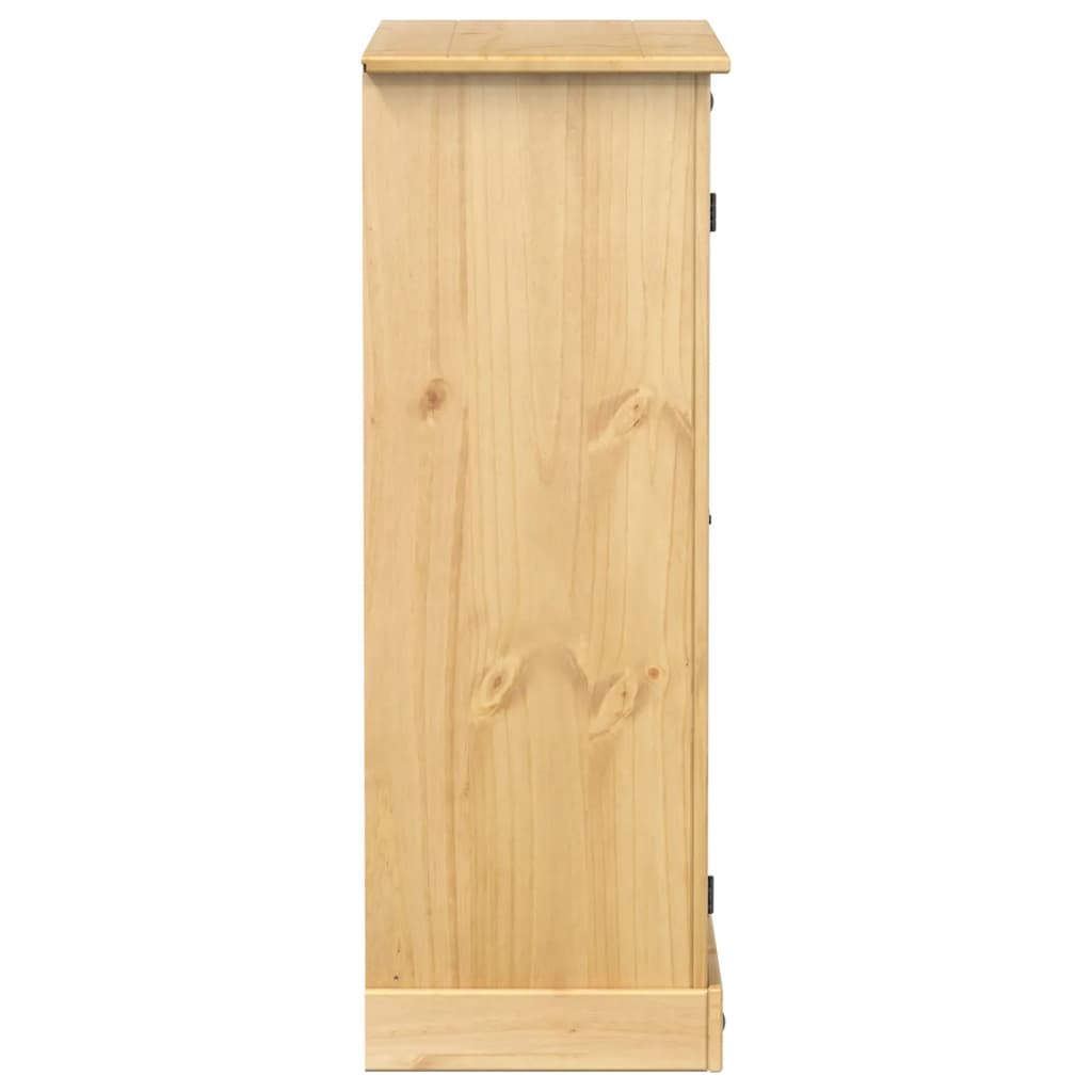 2 Cabinets Natural Pine Wood Shoe Cabinet Medium