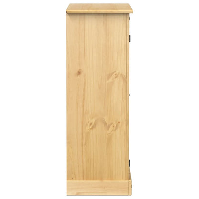 2 Cabinets Natural Pine Wood Shoe Cabinet Medium