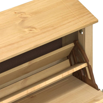 1 Drawer Natural Pine Wood Shoe Cabinet Small