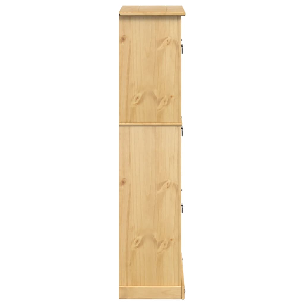 4 Drawers Natural Pine Wood Shoe Cabinet Large