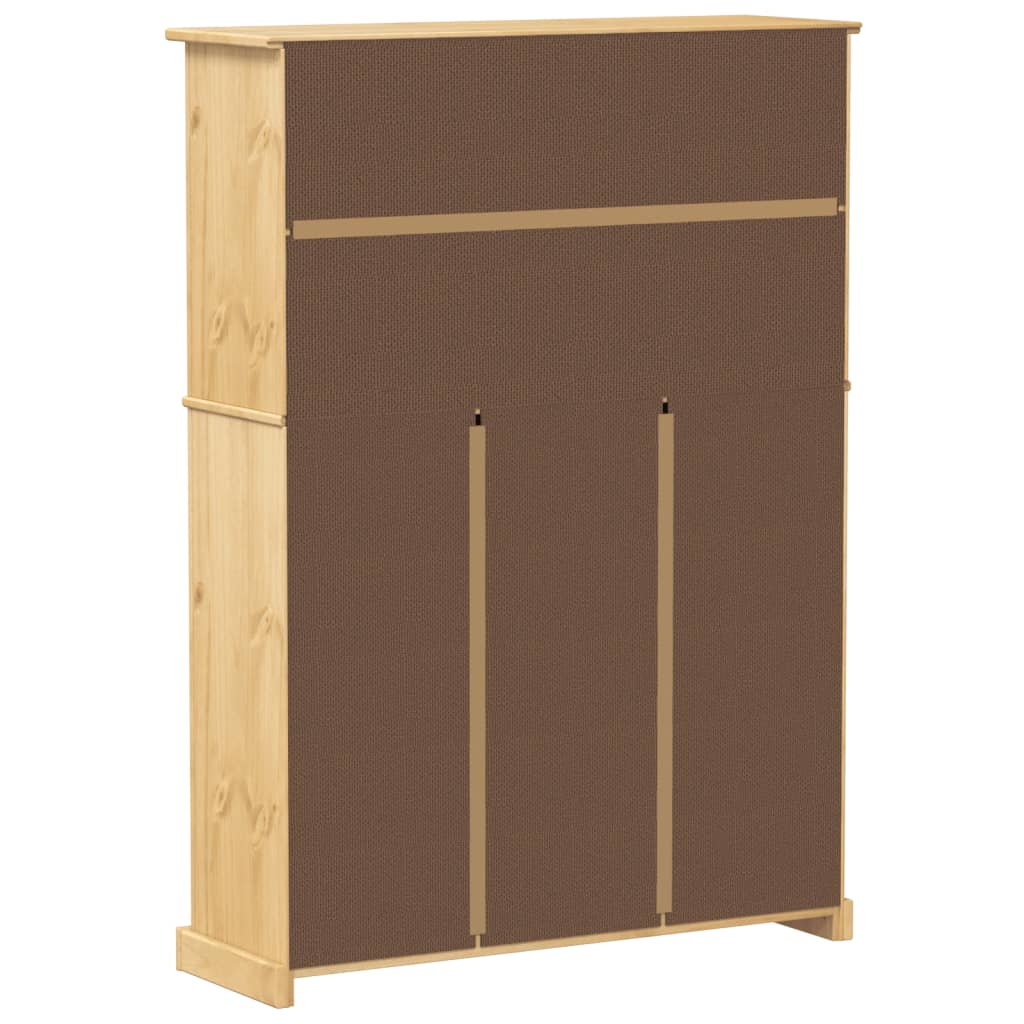 4 Drawers Natural Pine Wood Shoe Cabinet Large