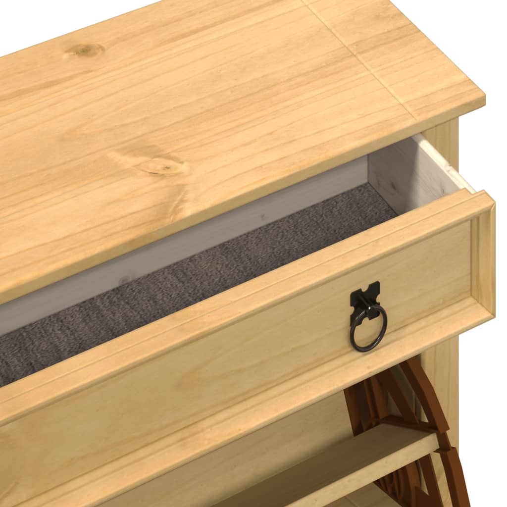 4 Drawers Natural Pine Wood Shoe Cabinet Large
