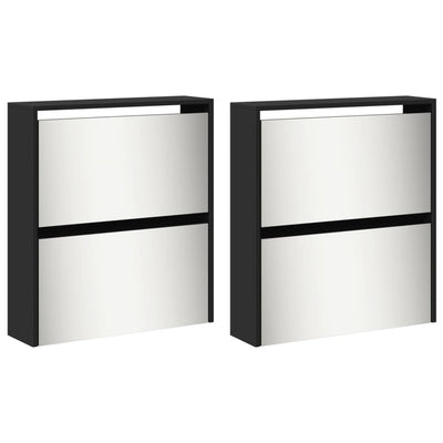 Shoe Cabinet Natural Solid Pine & Glass Tall 4 Drop-Down Drawers