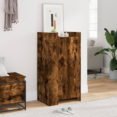 Flow Shoe Rack Grained Old Walnut & Metal 5 Compartments