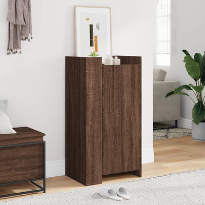 Flow Shoe Rack Grained Old Walnut & Metal 5 Compartments