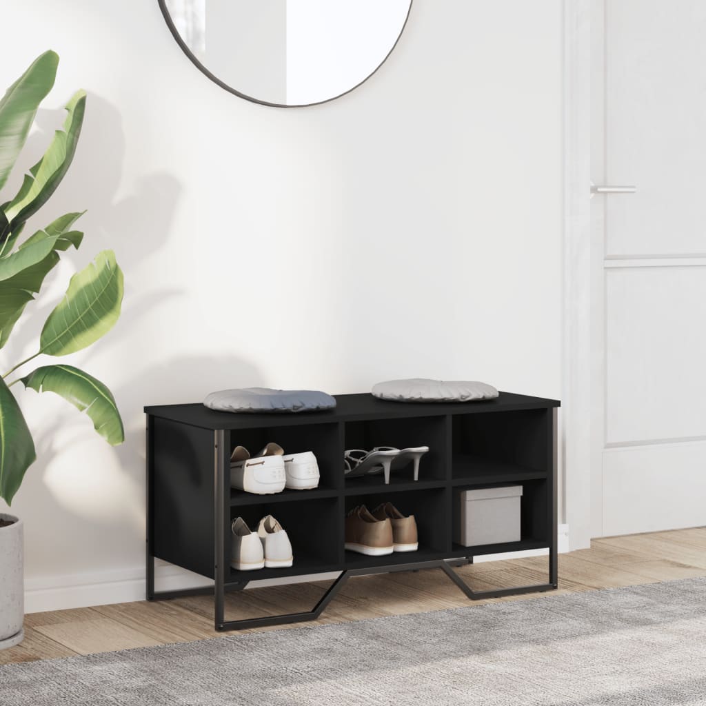 Shoe Bench Old, Hand-Finished Wood Wide & Deep 6 Compartments