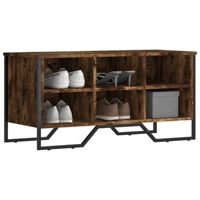 Shoe Bench Old, Hand-Finished Wood Wide & Deep 6 Compartments