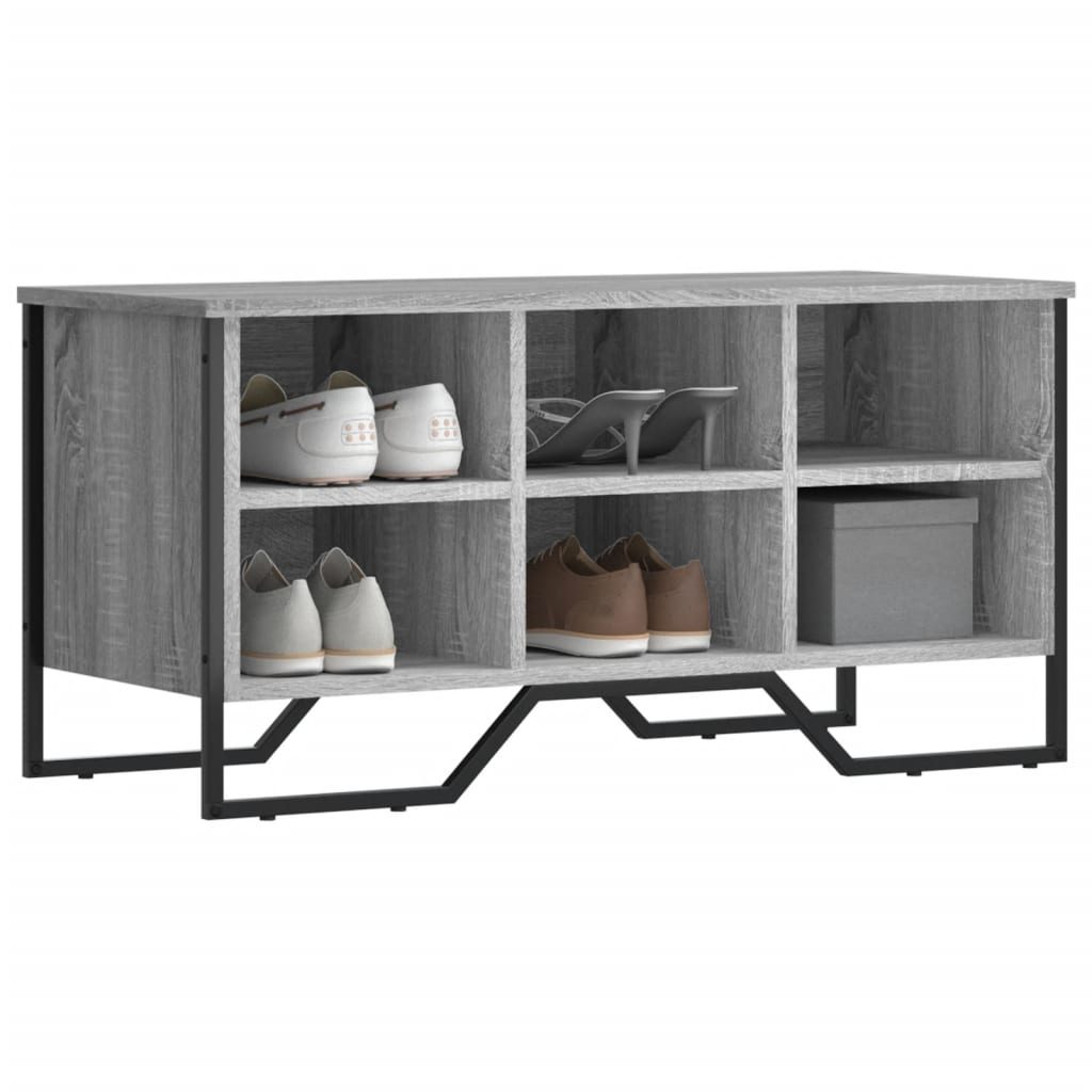 Shoe Bench Old, Hand-Finished Wood Wide & Deep 6 Compartments