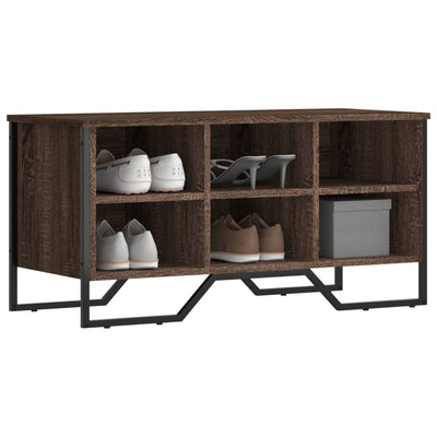 Shoe Bench Old, Hand-Finished Wood Wide & Deep 6 Compartments
