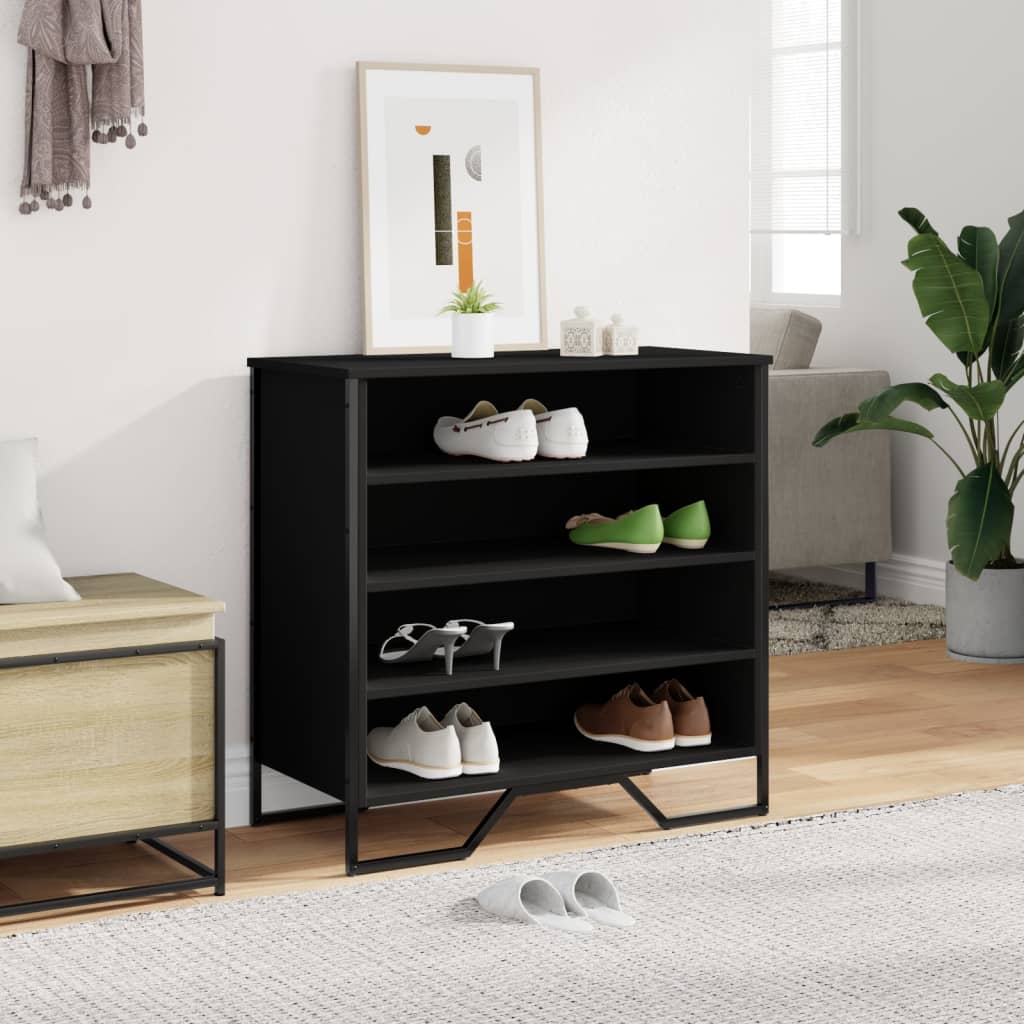 Shoe Bench Old, Hand-Finished Wood Wide & Deep 4 Compartments