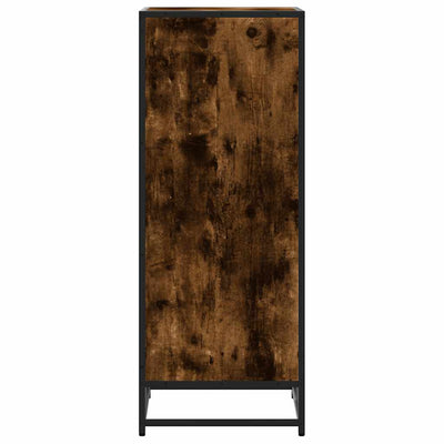 Flow Shoe Rack Grained Old Oak & Metal 5 Compartments