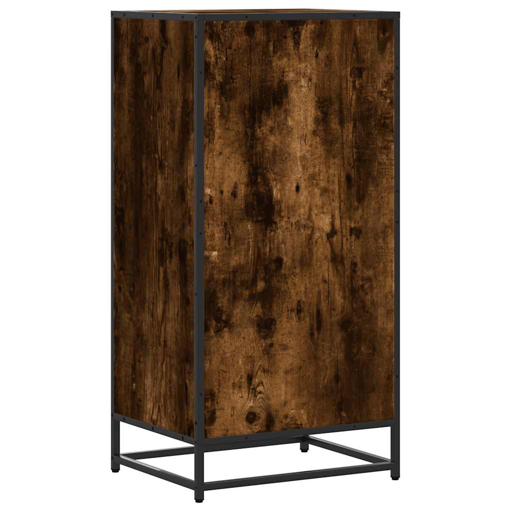 Flow Shoe Rack Grained Old Oak & Metal 5 Compartments