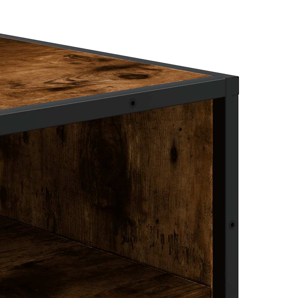 Flow Shoe Rack Grained Old Oak & Metal 5 Compartments