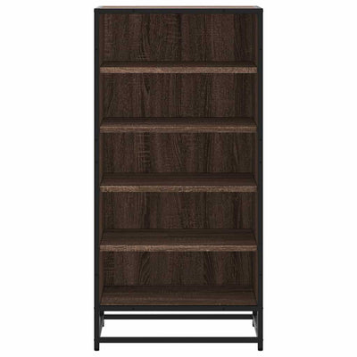 Flow Shoe Rack Grained Old Oak & Metal 5 Compartments