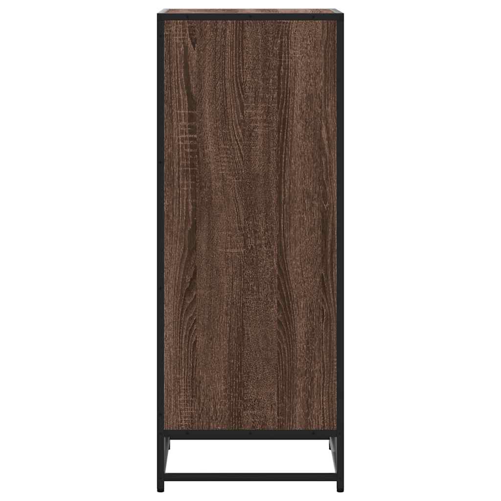 Flow Shoe Rack Grained Old Oak & Metal 5 Compartments