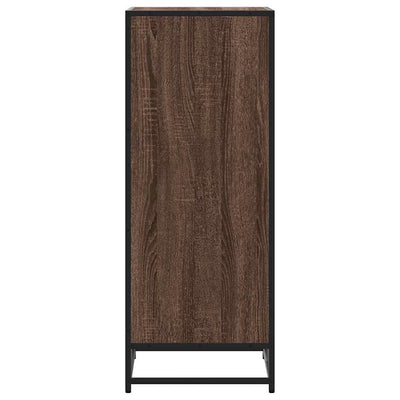 Flow Shoe Rack Grained Old Oak & Metal 5 Compartments