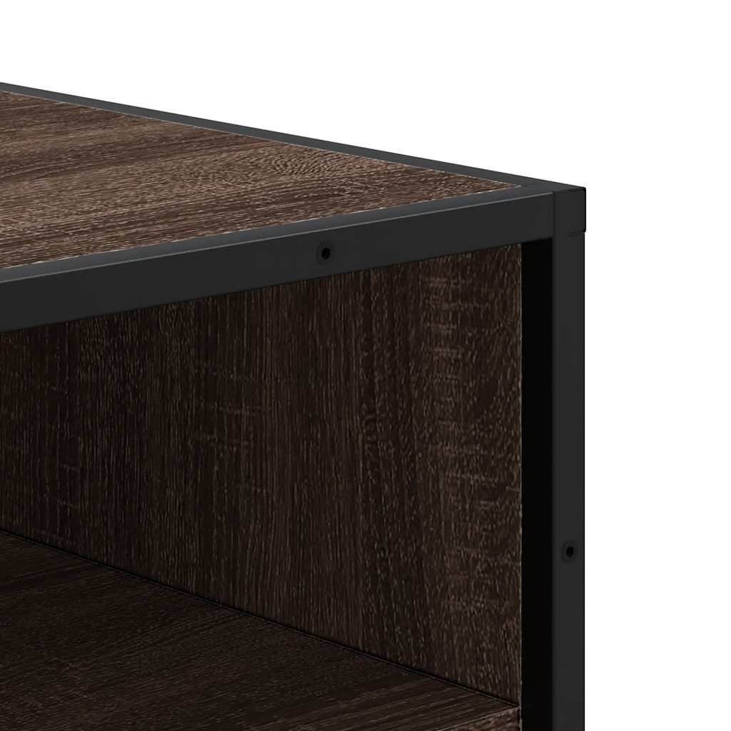 Flow Shoe Rack Grained Old Oak & Metal 5 Compartments