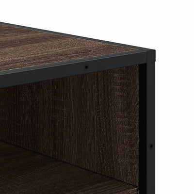 Flow Shoe Rack Grained Old Oak & Metal 5 Compartments