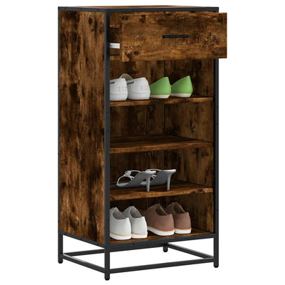 Shoe Bench Old, Hand-Finished Wood Tall 5 Compartments
