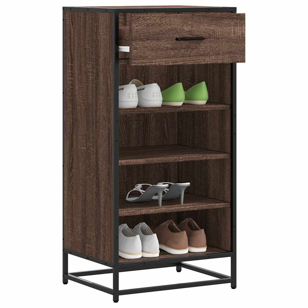 Shoe Bench Old, Hand-Finished Wood Tall 5 Compartments