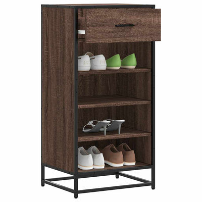 Shoe Bench Old, Hand-Finished Wood Tall 5 Compartments