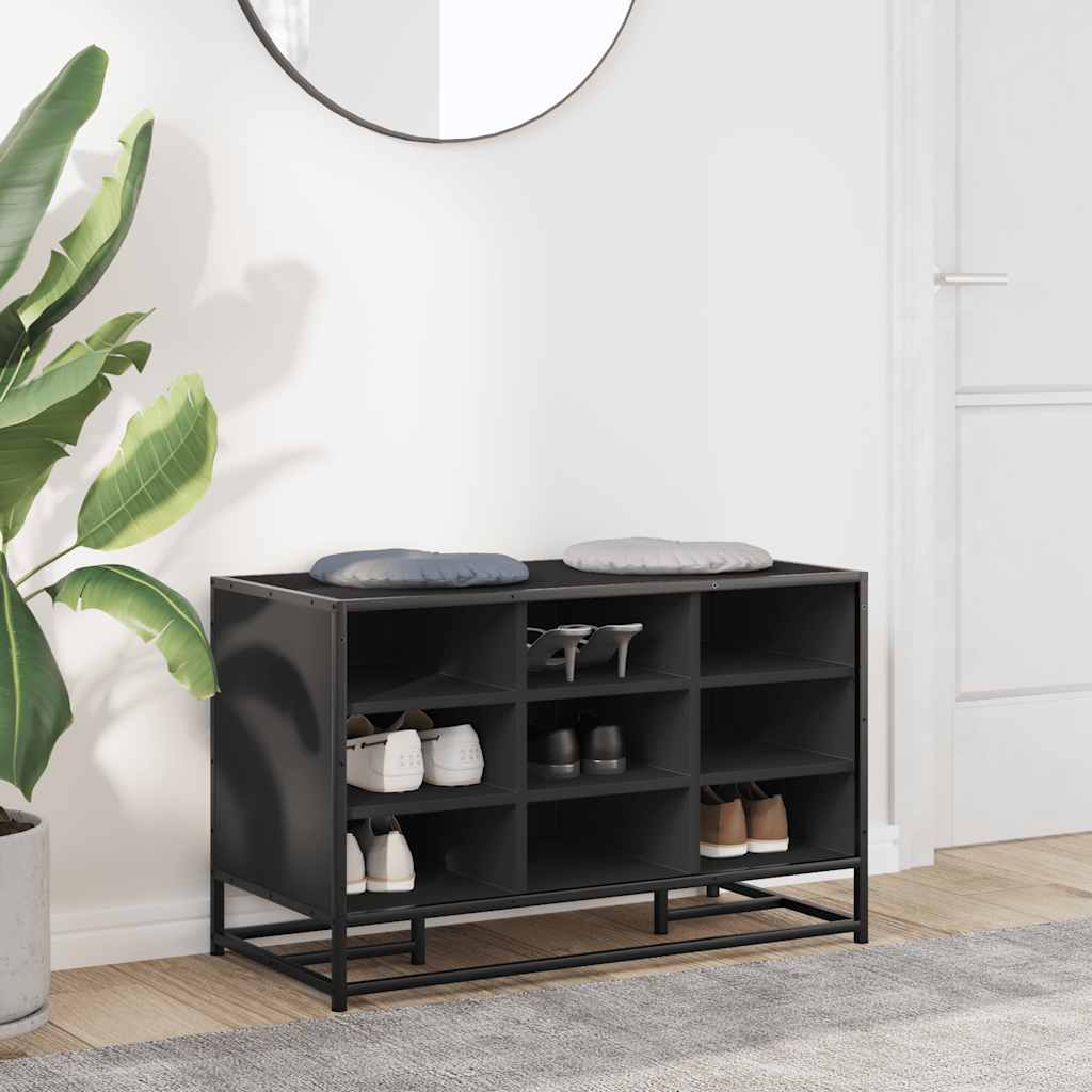 Shoe Bench Old, Hand-Finished Wood Wide & Deep 9 Compartments