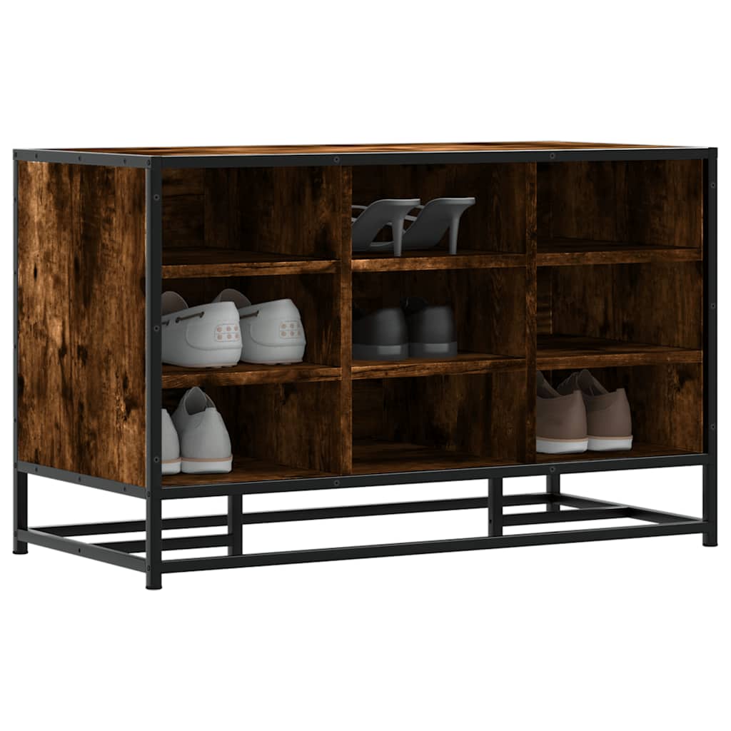 Shoe Bench Old, Hand-Finished Wood Wide & Deep 9 Compartments