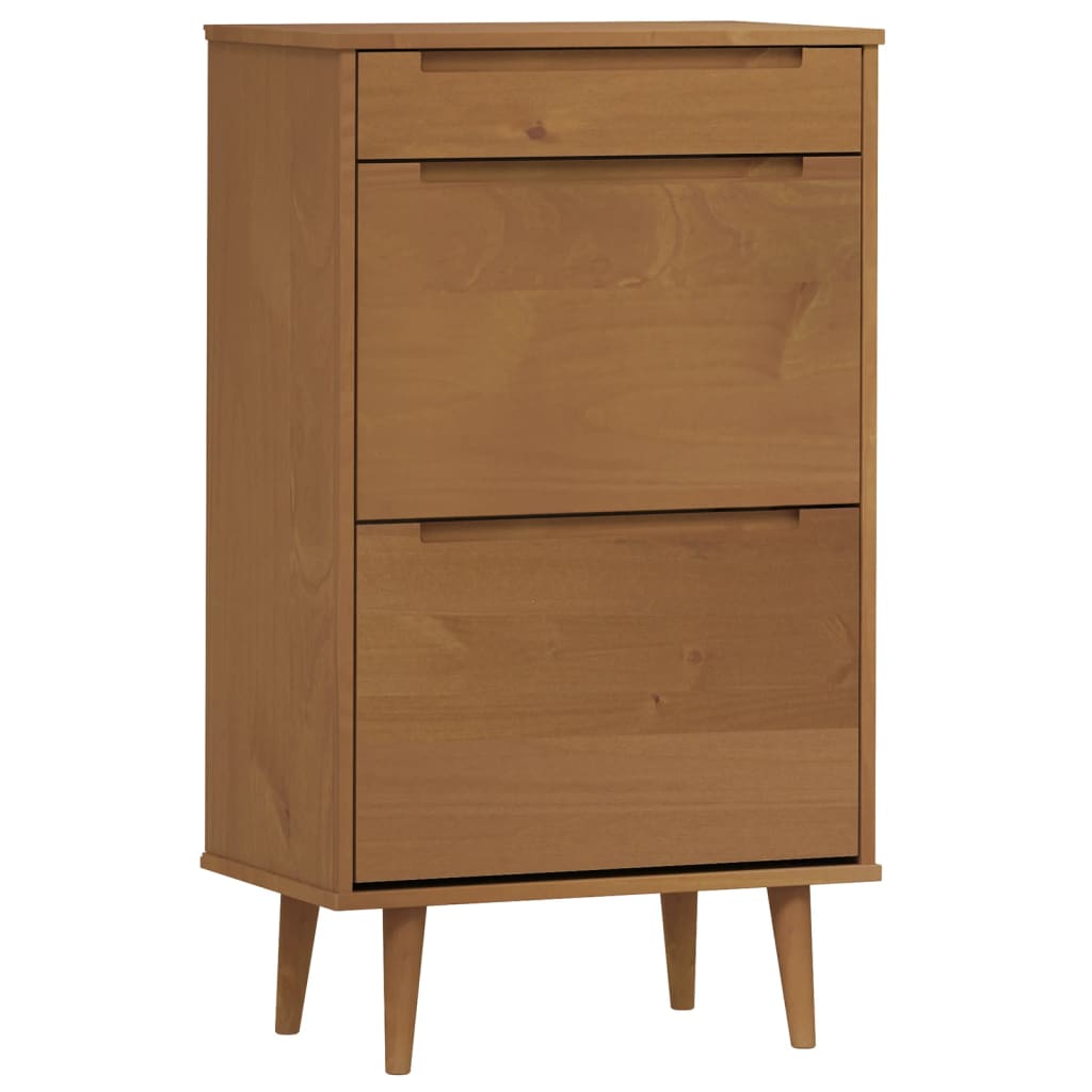 3 Drawers Natural Pine Wood Shoe Cabinet Medium