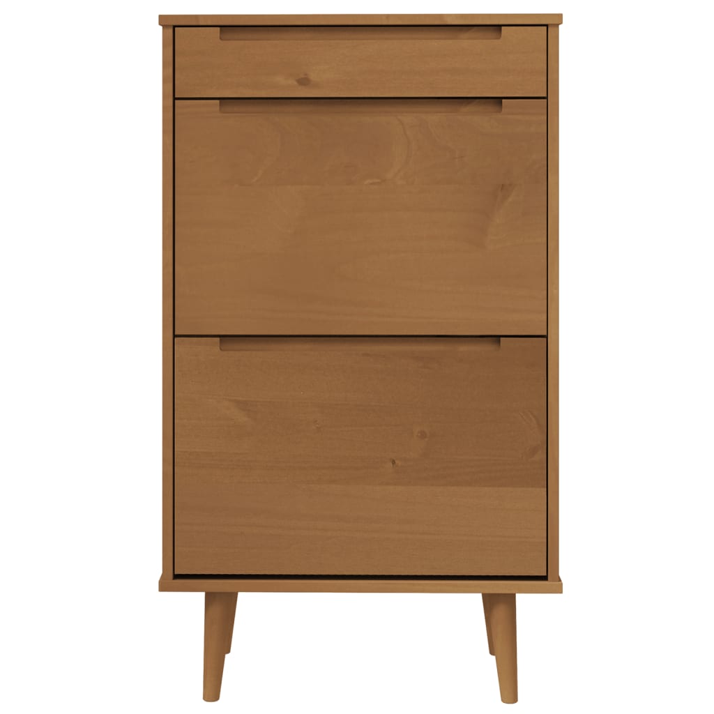 3 Drawers Natural Pine Wood Shoe Cabinet Medium