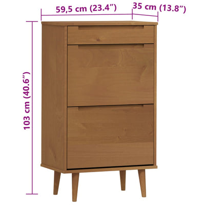 3 Drawers Natural Pine Wood Shoe Cabinet Medium
