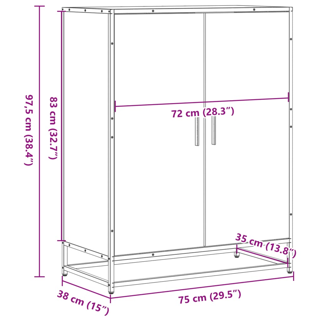 Shoe Cabinet Almond Wood Wide & Deep