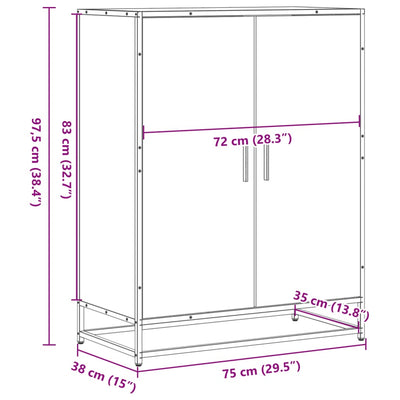 Shoe Cabinet Almond Wood Wide & Deep