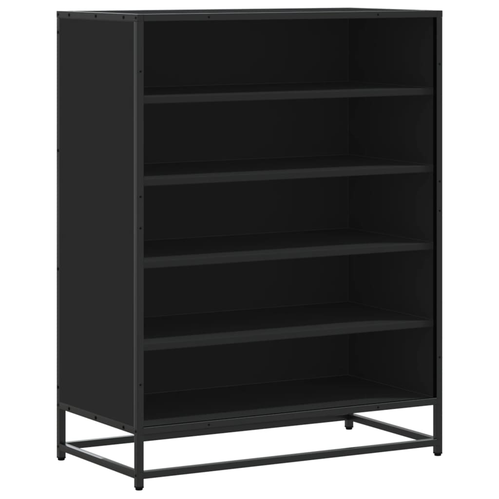 5-Tier Shoe Rack Smoked Wood Medium