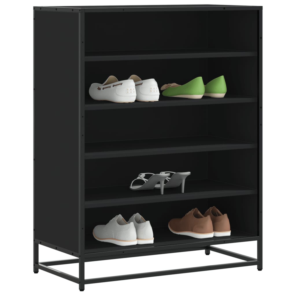 5-Tier Shoe Rack Smoked Wood Medium