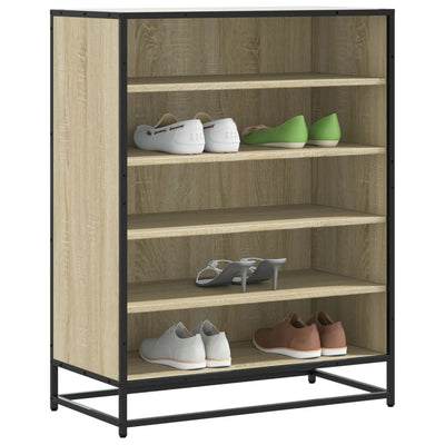 5-Tier Shoe Rack Smoked Wood Medium
