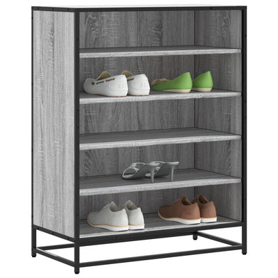 5-Tier Shoe Rack Smoked Wood Medium