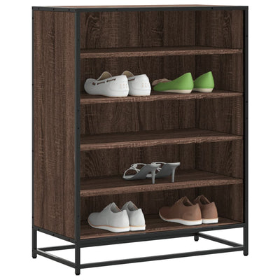 5-Tier Shoe Rack Smoked Wood Medium