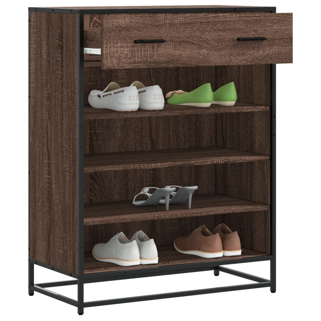 6 Cabinets Natural Oak Shoe Cabinet Medium