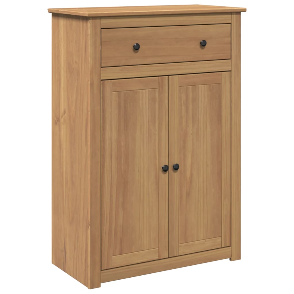 2 Drawers & 2 Compartments Natural Pine Wood Shoe Cabinet Medium