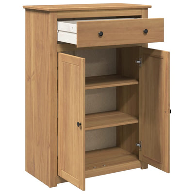 2 Drawers & 2 Compartments Natural Pine Wood Shoe Cabinet Medium