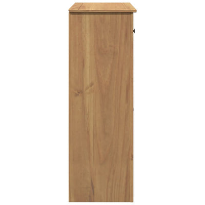 2 Drawers & 2 Compartments Natural Pine Wood Shoe Cabinet Medium