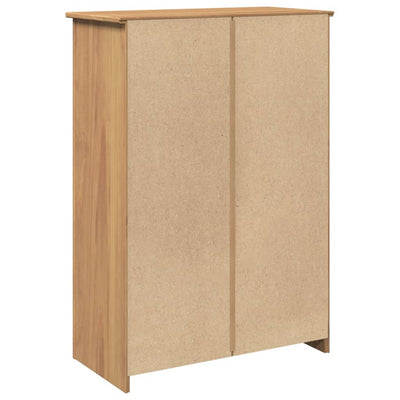2 Drawers & 2 Compartments Natural Pine Wood Shoe Cabinet Medium