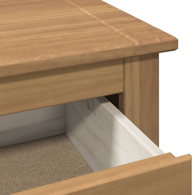 2 Drawers & 2 Compartments Natural Pine Wood Shoe Cabinet Medium