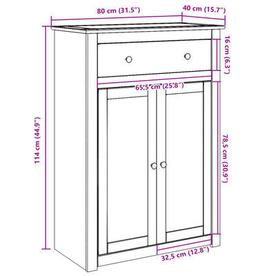 2 Drawers & 2 Compartments Natural Pine Wood Shoe Cabinet Medium