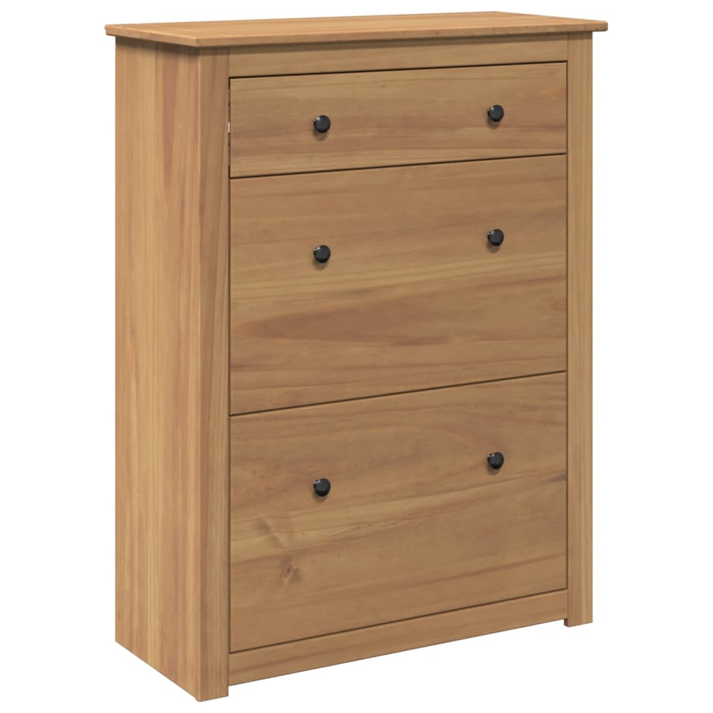 3 Drawers Natural Pine Wood Shoe Cabinet Medium