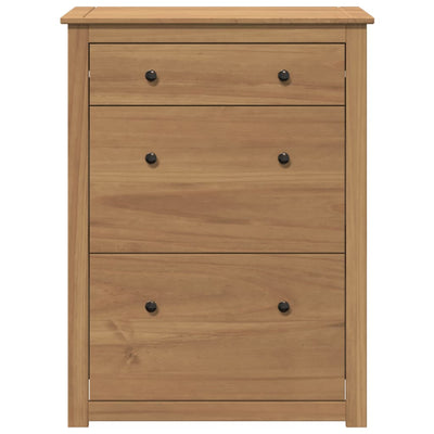 3 Drawers Natural Pine Wood Shoe Cabinet Medium