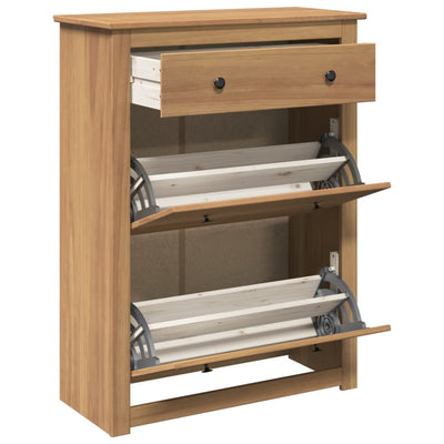3 Drawers Natural Pine Wood Shoe Cabinet Medium