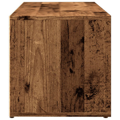 Flow Shoe Bench Old Wood 4 Compartments Wide & Low