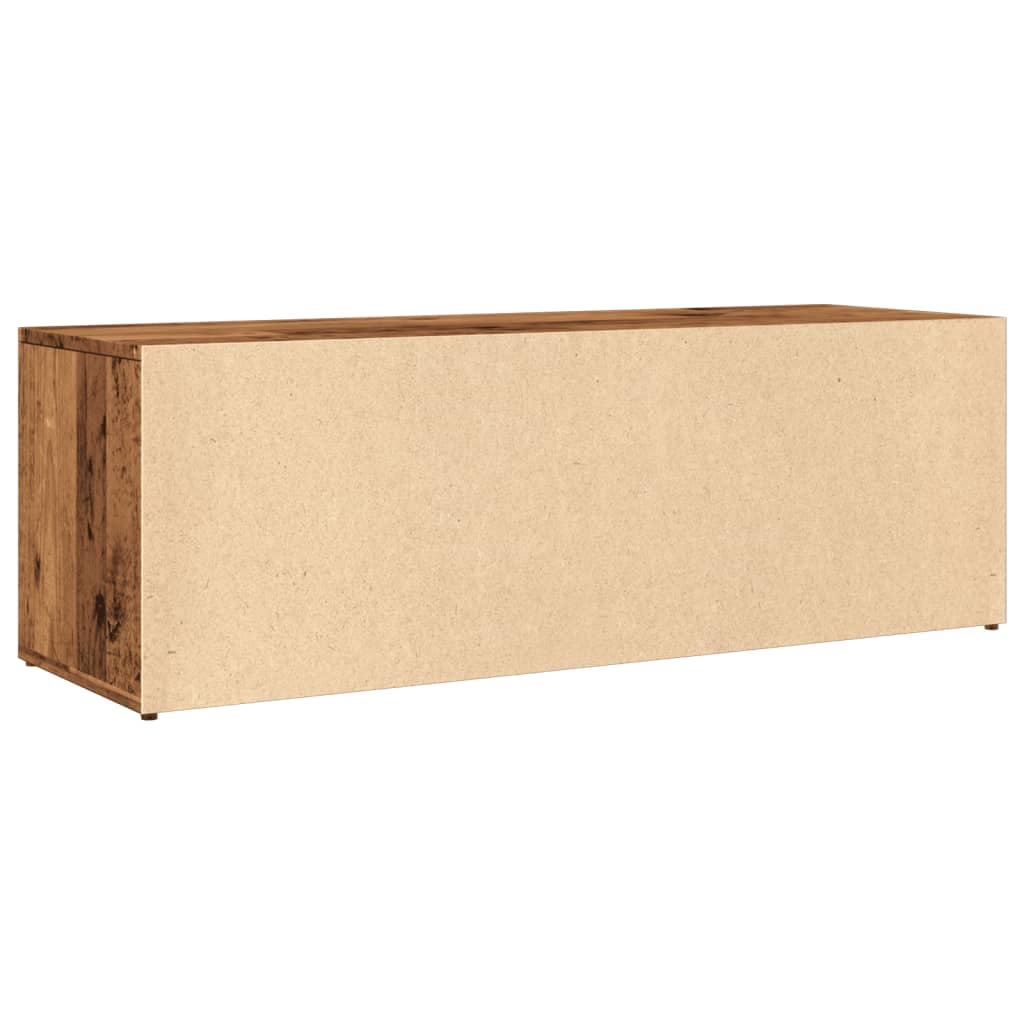 Flow Shoe Bench Old Wood 4 Compartments Wide & Low