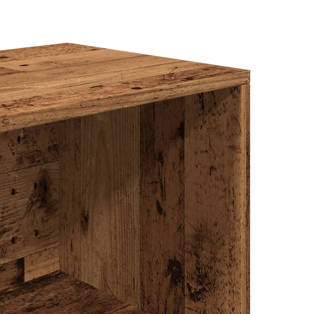 Flow Shoe Bench Old Wood 4 Compartments Wide & Low